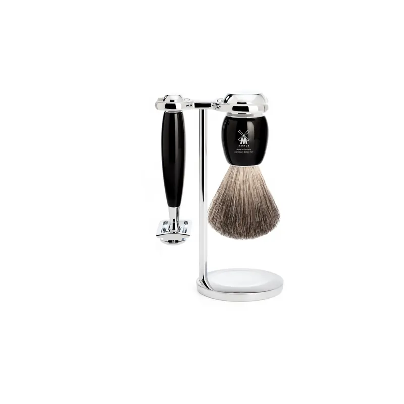 Mühle Vivo Shaving Set Pure Badger Shaving Brush & Safety Razor Black Resin