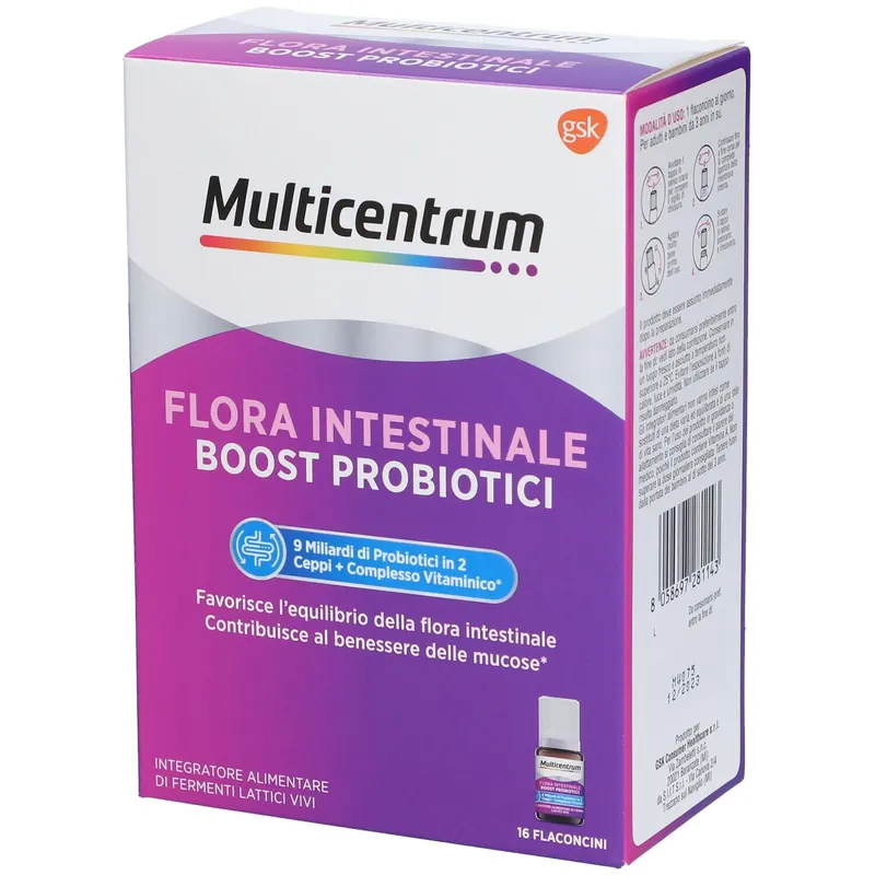 Multicentrum Flora Intestinale Boost Probiotici Integratore Fermenti Lattici Intestino