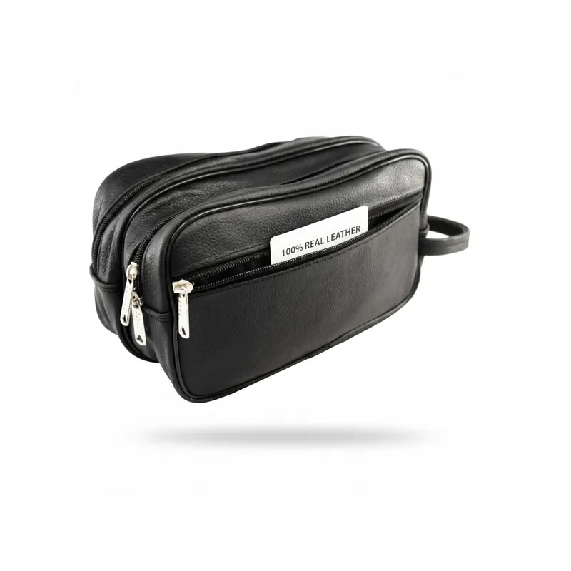 Neceser de Viaje Cuero Negro S Epsilon