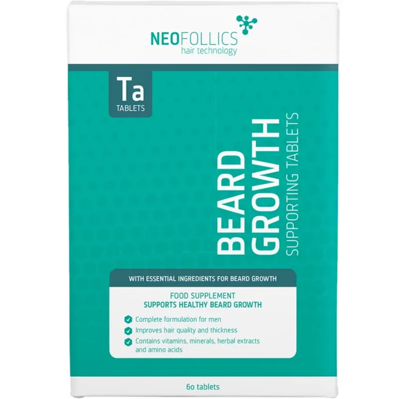 Neofollics Beard Growth - Supporting Tablets, 60 pezzi