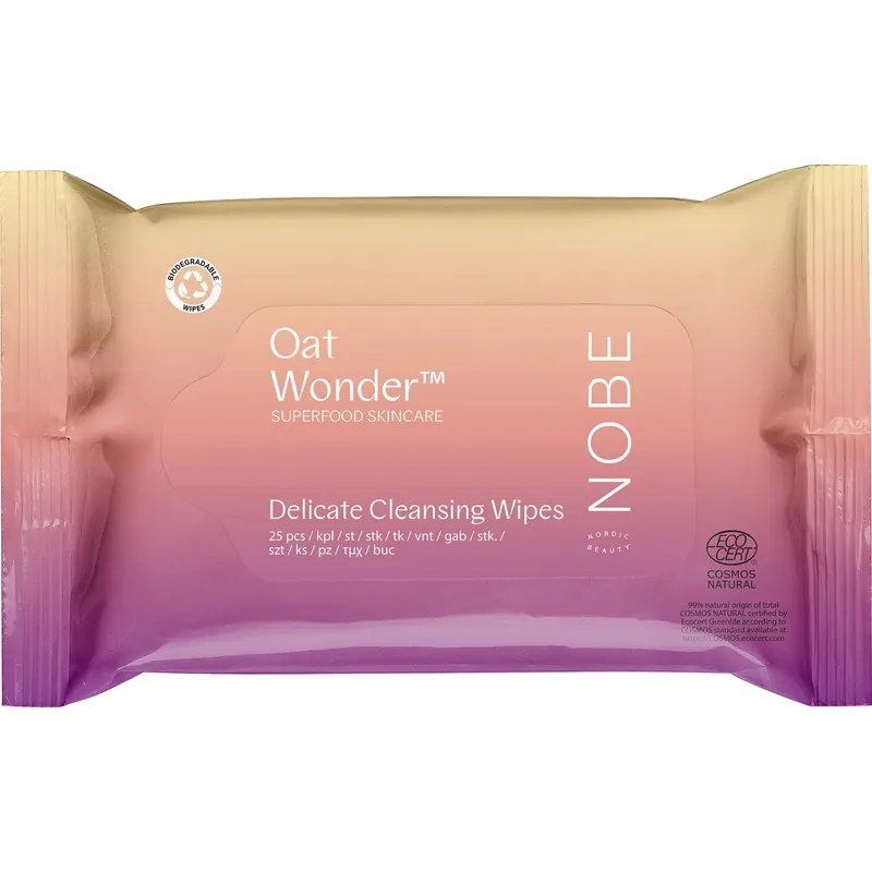 NOBE Nordic Beauty Oat Wonder® Delicate Cleansing Wipes, 25 pezzi