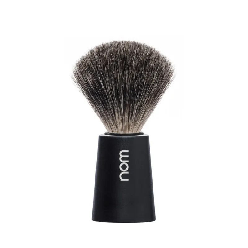 Nom Carl Black Shaving Brush (Pure Badger)