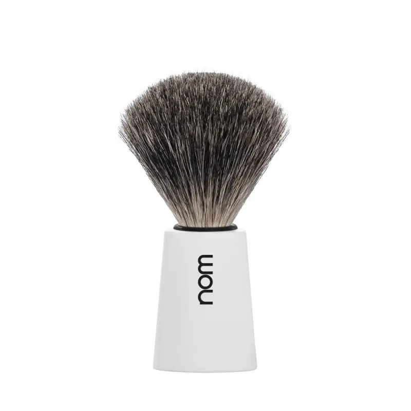 Nom Carl White Shaving Brush (Pure Badger)