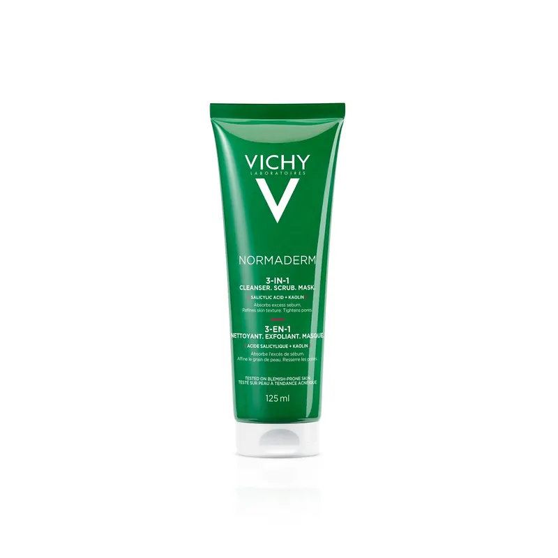 Normaderm 3 in 1 esfoliante + crema detergente + maschera VICHY | Pinalli