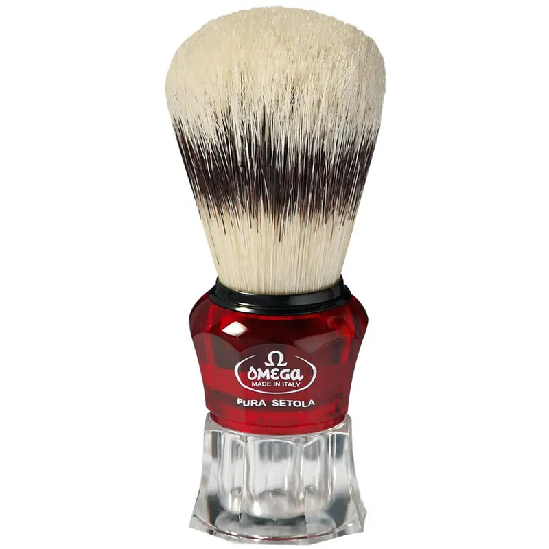 Omega 81052 pennello da barba in pura setola con supporto