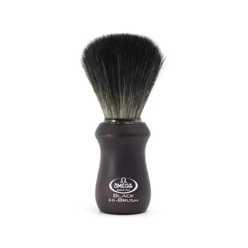 Omega Black Fiber Hi-Brush Black Wood Shaving Brush