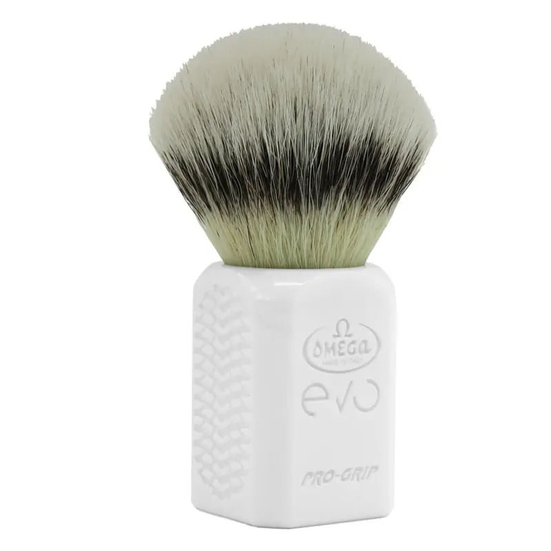Omega pennello da barba Evo Pro Grip sintetico Bianco