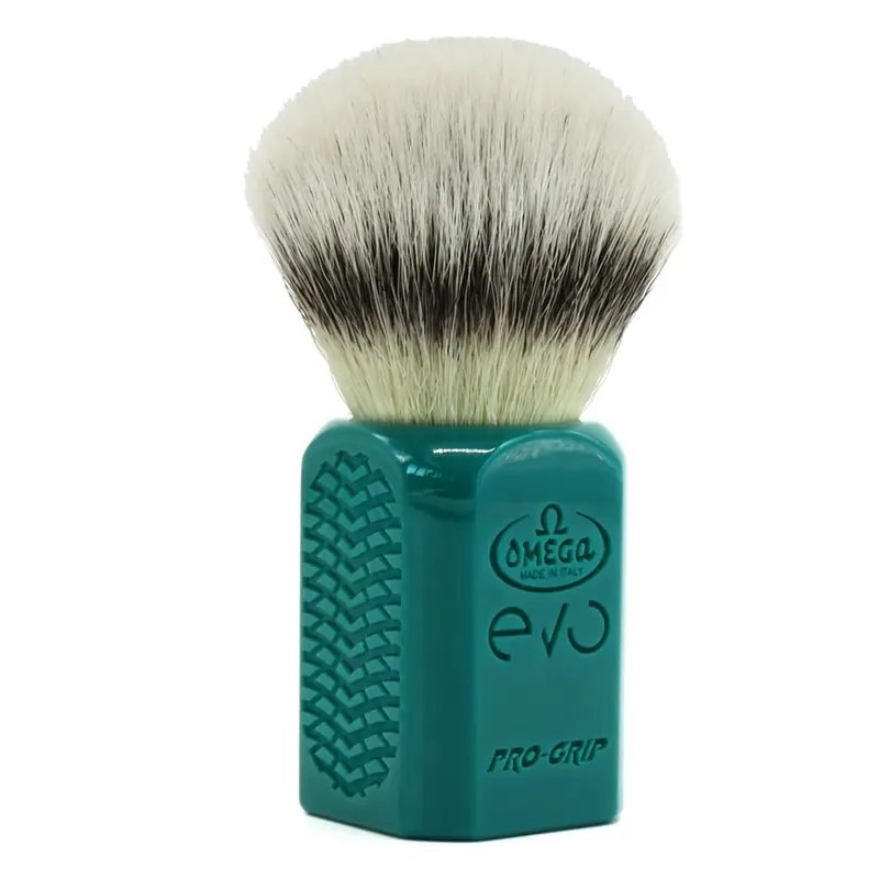 Omega pennello da barba Evo Pro Grip sintetico Verde