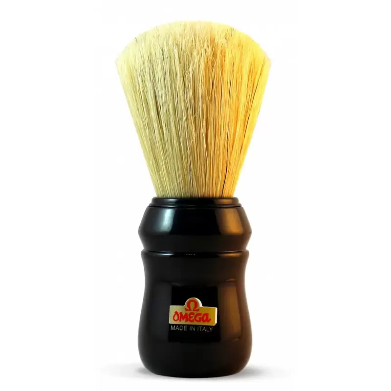 Omega Professional Nº49 Pure Bristle Shaving Brush Black Handle