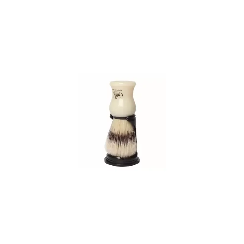 Omega Pure Bristle White Shaving Brush with Stand