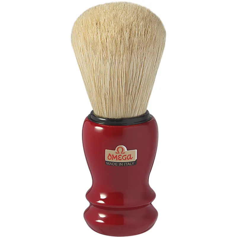 Omega Red Bristle Shaving Brush 10108