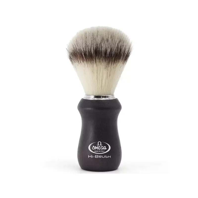 Omega Shaving Brush ''Hi Brush'' Ash Wood Black Handle