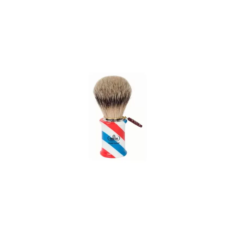 Omega Silvertip Barber Pole Shaving Brush