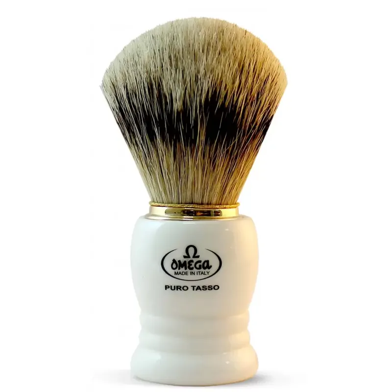Omega Silvertip Shaving Brush Ivory Handle