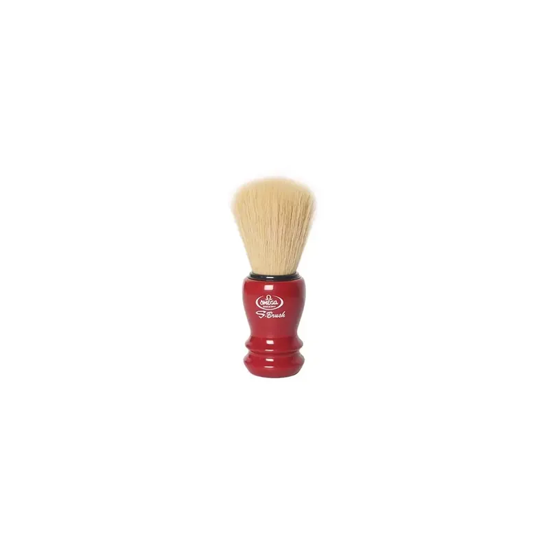 Omega Synthetic Fiber Garnet Handle Shaving Brush