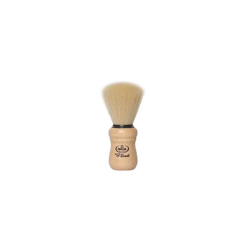 Omega Synthetic Fiber Shaving Brush Wooden Handle