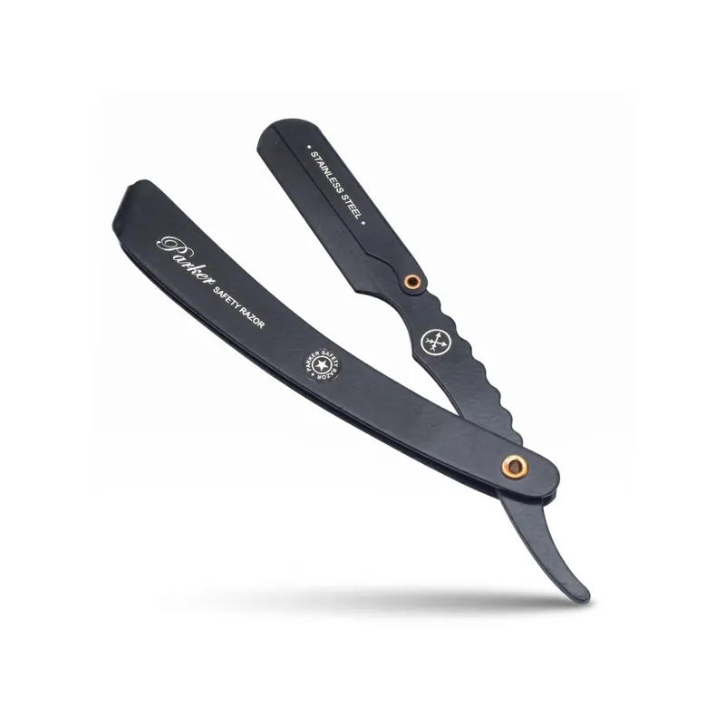 Parker SRXBLK Stainless Steel Barber Razor Black