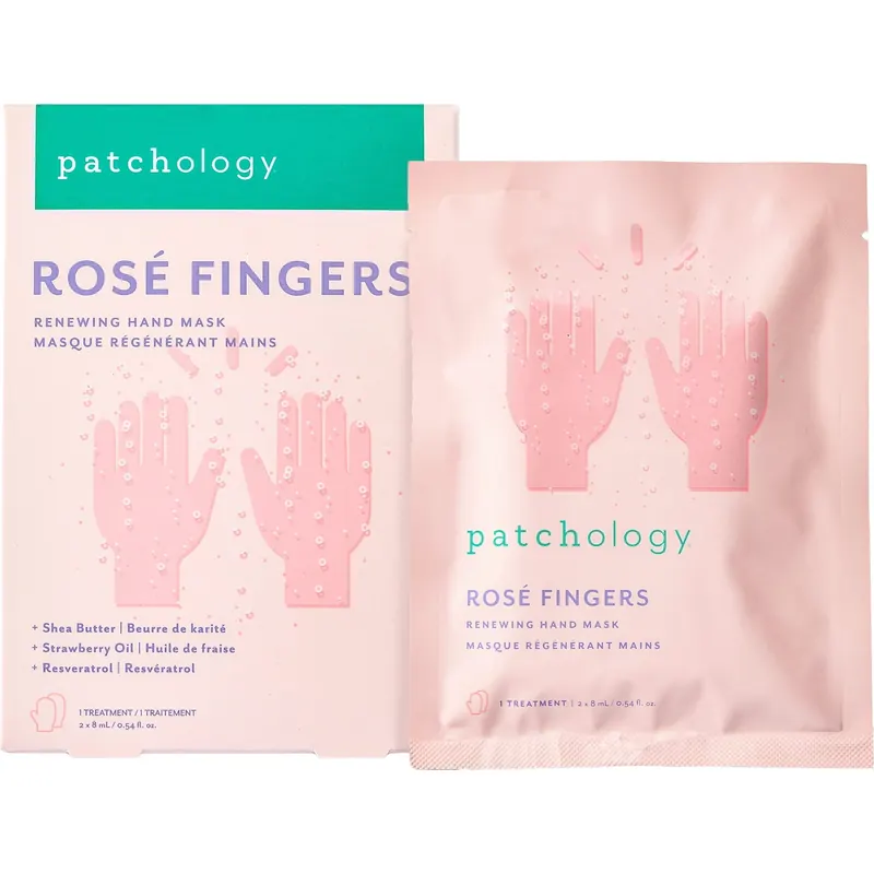 Patchology Rosé Fingers Renewing Hand Mask, 1 paio