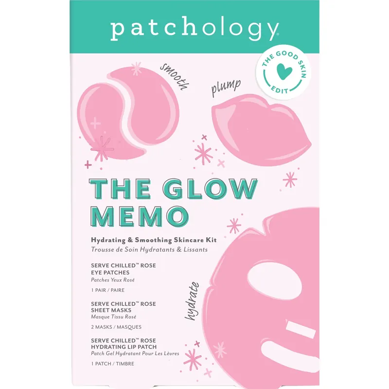 Patchology The Glow Memo Hydrating & Smoothing Skincare Kit