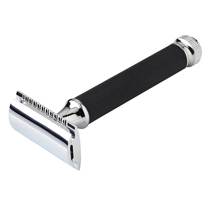 Pearl Shaving rasoio di sicurezza T-121 manico nero guardia chiusa