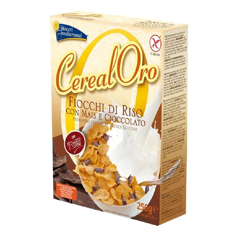 Piaceri Mediterranei® Cereal Oro Fiocchi di Riso con Mais e Cioccolato