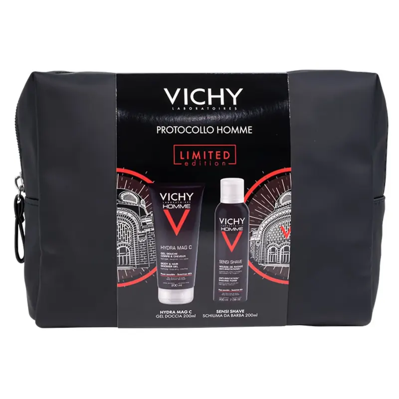 Pochette Regalo Uomo Hydra Mag C Gel Doccia + Sensi Shave Schiuma da Barba VICHY | Pinalli