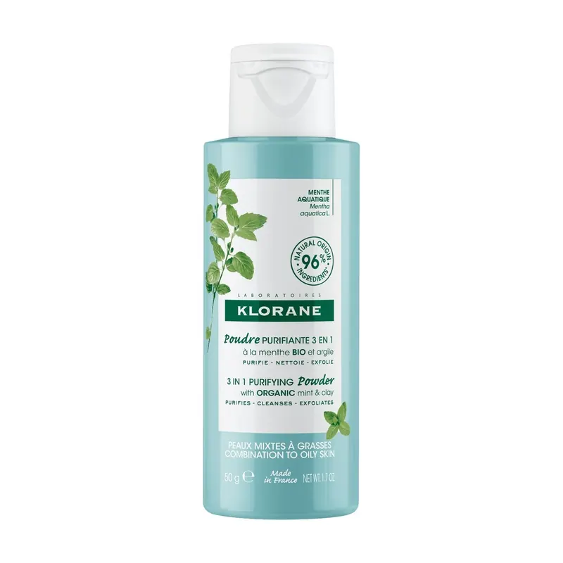 Polvere Purificante 3 in 1 alla Menta BIO e all'Argilla KLORANE | Pinalli