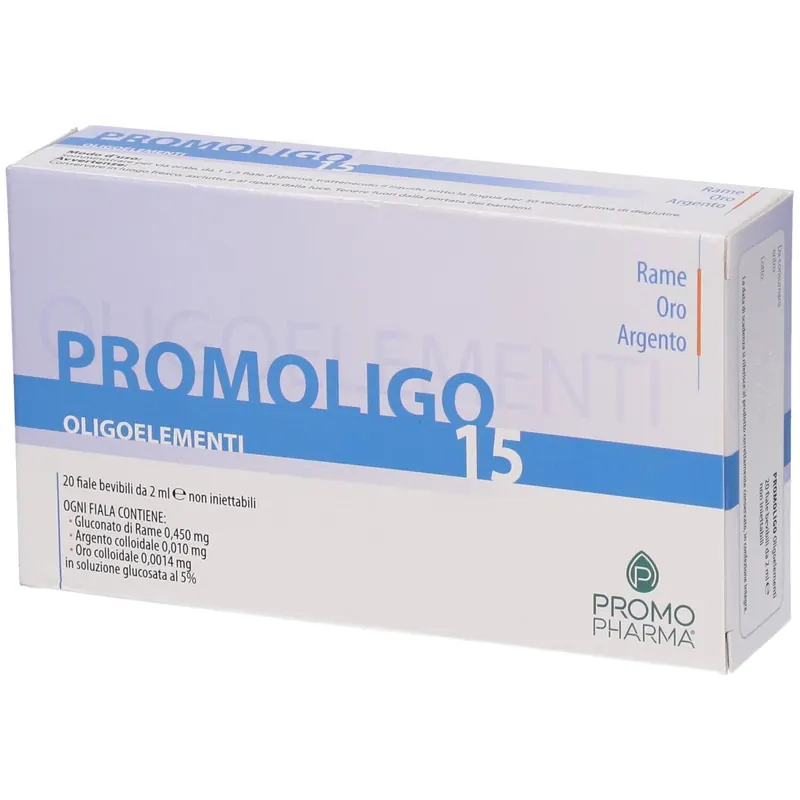 PromoPharma® PROMOLIGO 15 Rame/Oro/Argento Oligoelementi