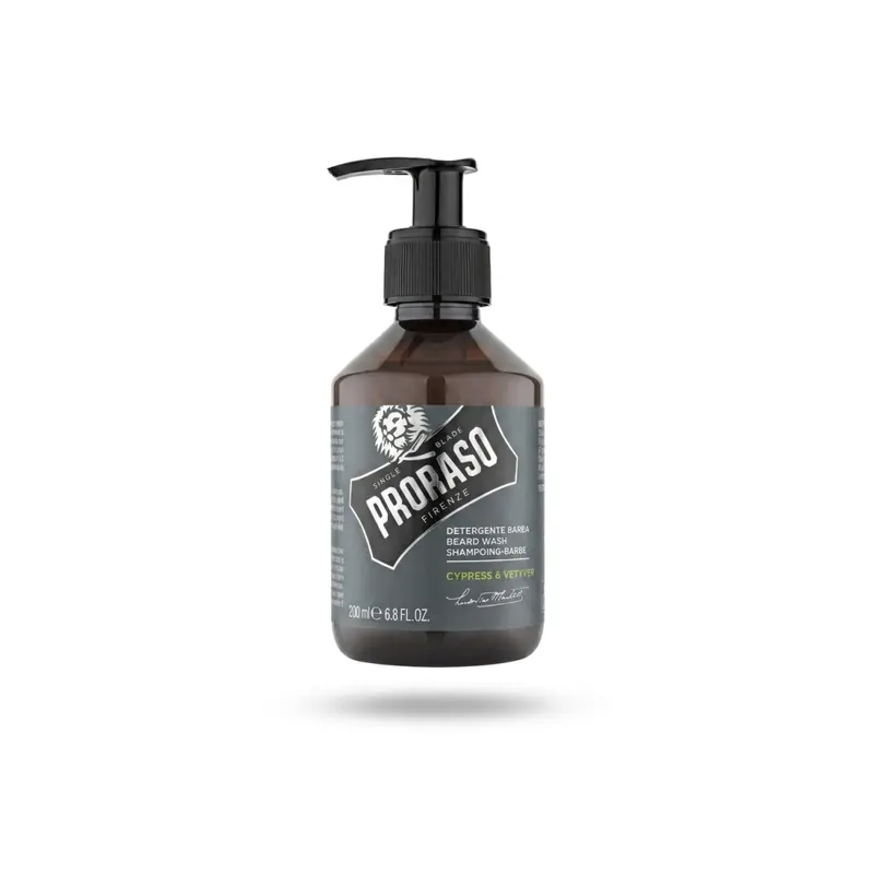 Proraso Cypress and Vetiver Beard Shampoo 200ml.