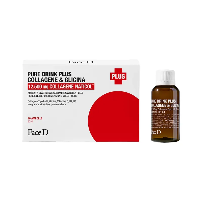 PURE DRINK PLUS COLLAGENE & GLICINA 10x30ml FACED | Pinalli