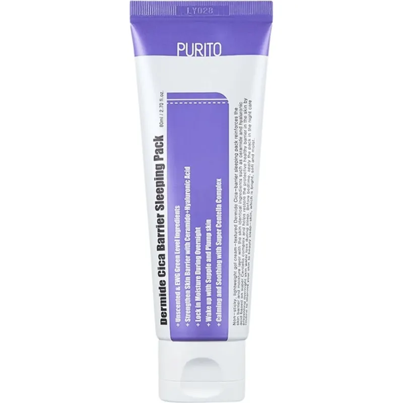 PURITO Dermide Cica Barrier Sleeping Pack, 80 ml
