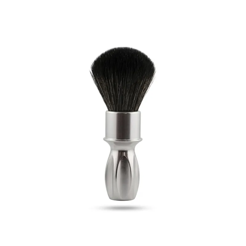 RazoRock 400 Noir Plissoft Synthetic Shaving Brush Silver Handle