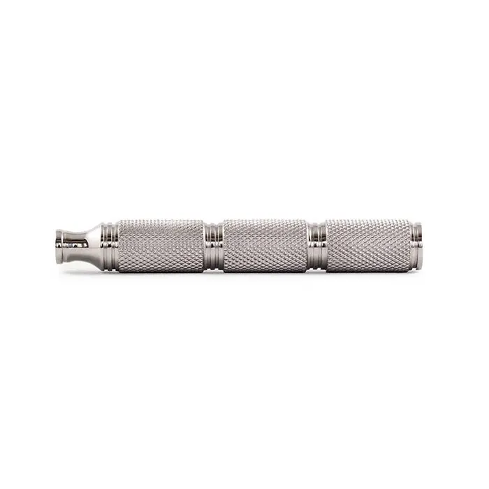Razorock manico Super Knurl in acciaio inox 316l per rasoi di sicurezza 90mm