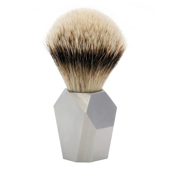Rex pennello da barba sintetico Deco in acciaio inox
