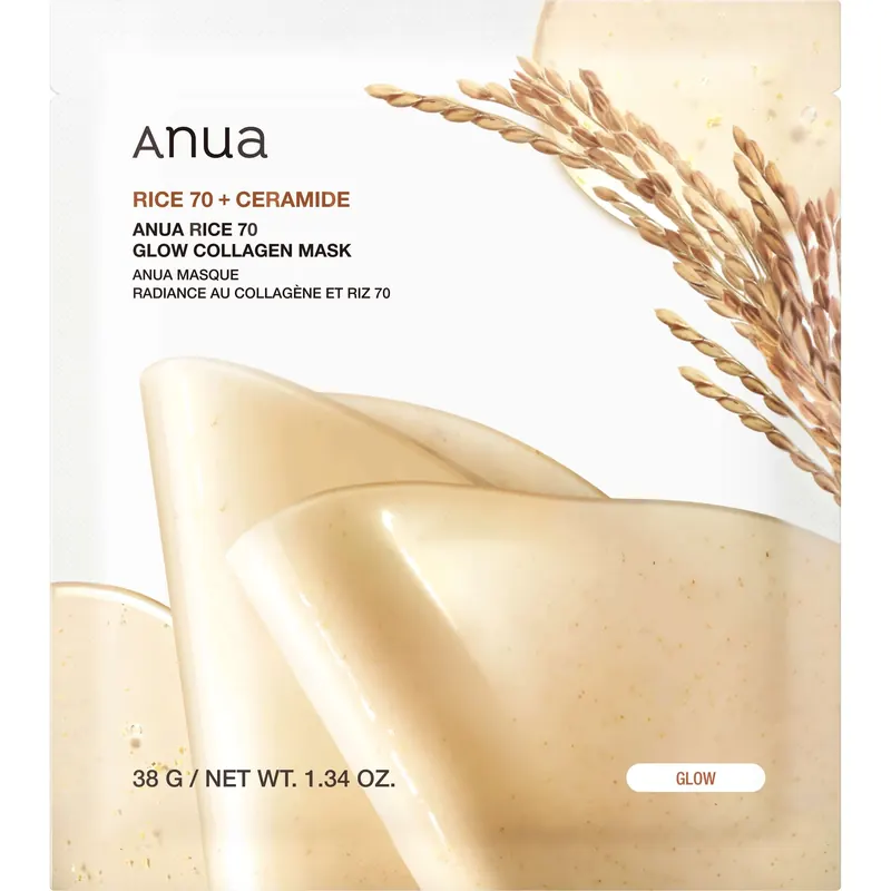 RICE 70+ Glow Collagen Mask 4pz ANUA | Pinalli