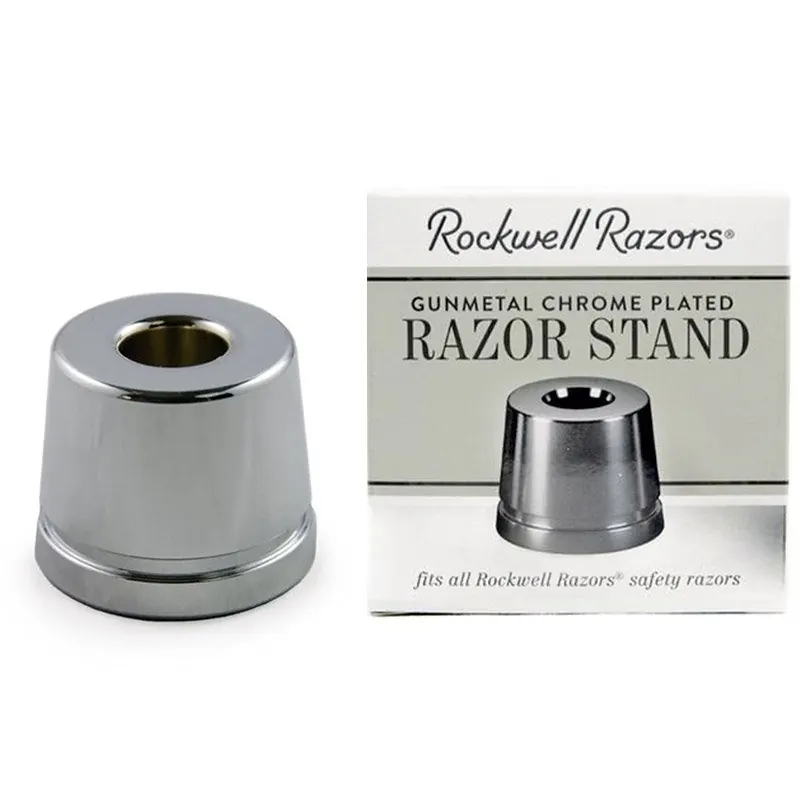 Rockwell base stand per rasoio di sicurezza in acciaio inox cromato canna di fucile