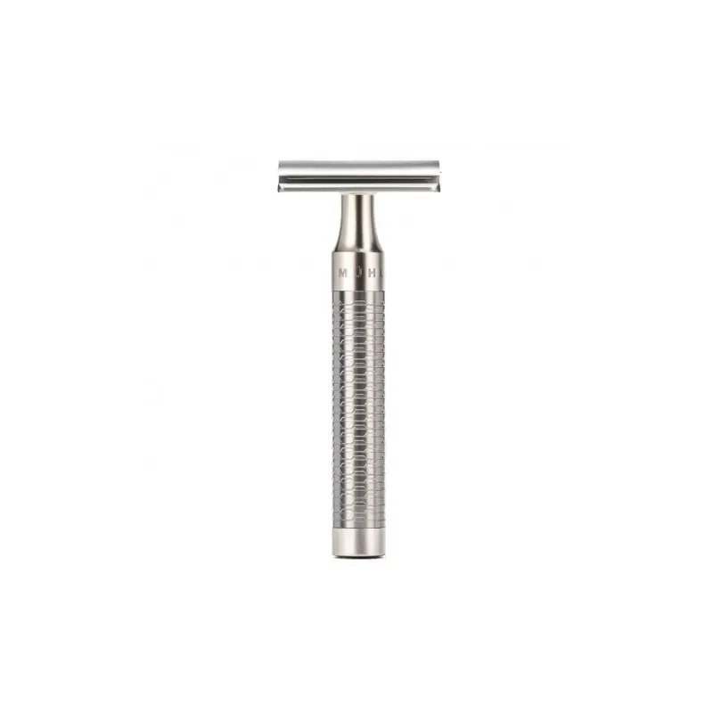 Safety razor MÜHLE, closed foam edge, stainless steel, silver matt