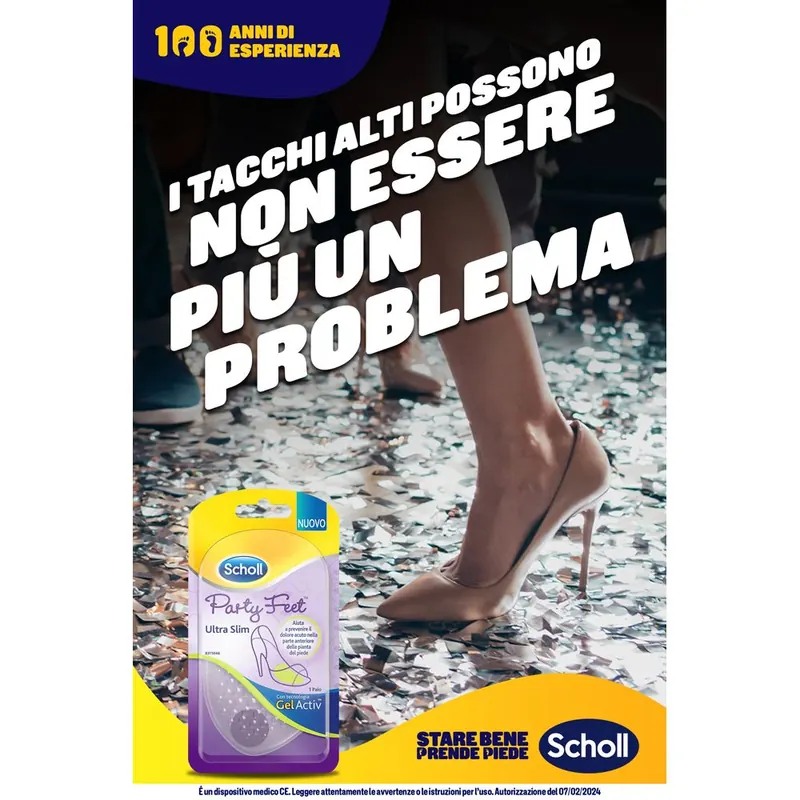 Scholl Party Feet Ultra Slim, Cuscinetti Trasparenti, 1 Paio