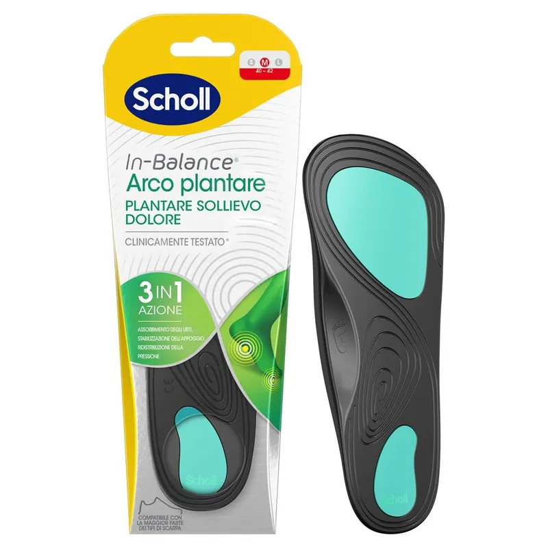 Scholl Plantari In-Balance Sollievo Dolore Arco Plantare, Taglia M (da 40 a 42)