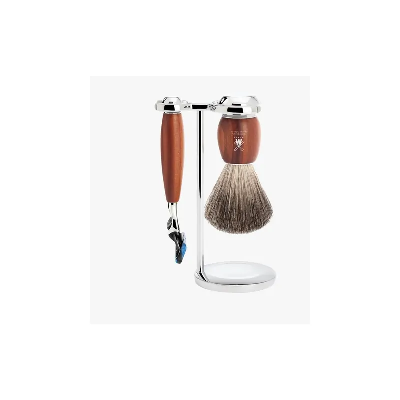 Set Afeitado Mühle Brocha Afeitar Tejón & Maquinilla Gillette Fusion de Madera d