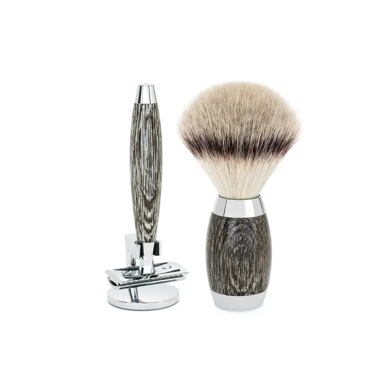 Set de afeitado MÜHLE Silvertip Fiber®, maquinilla de afeitar clásica, mango de