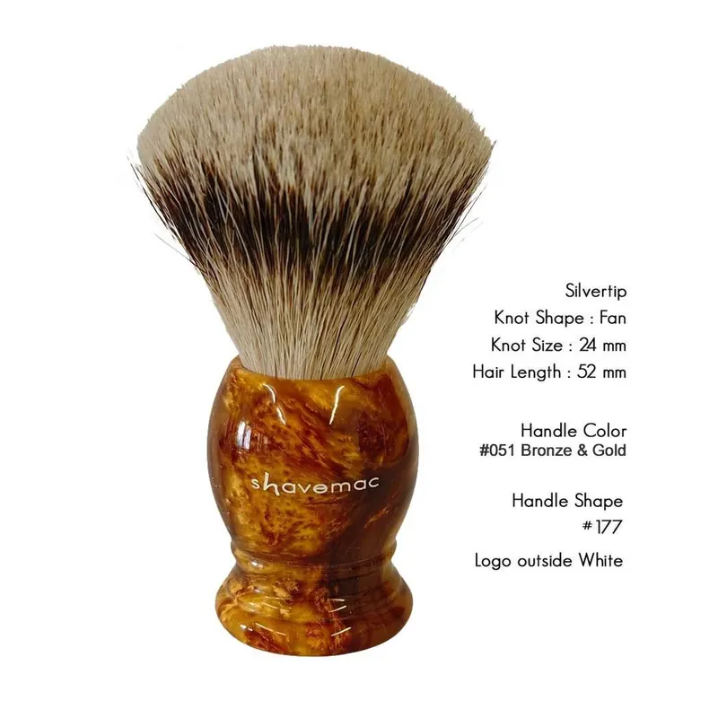 Shavemac 2 Silvertip Fan 24mm/52 Bronze & Gold Shaving Brush