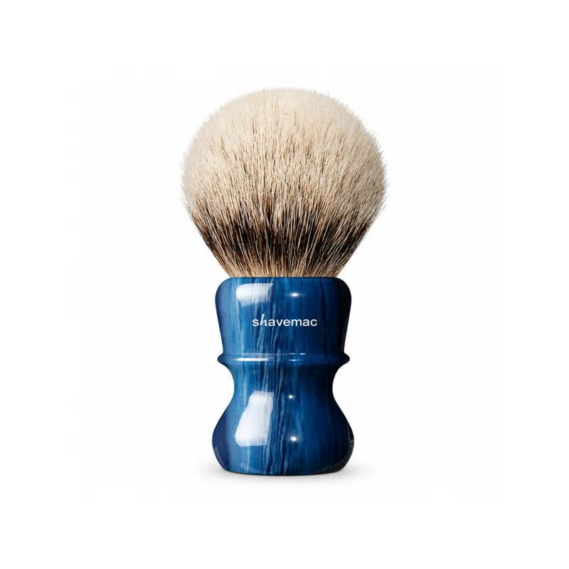 Shavemac Shaving Brush Silvertip 2-Band 54mm Blue Marble