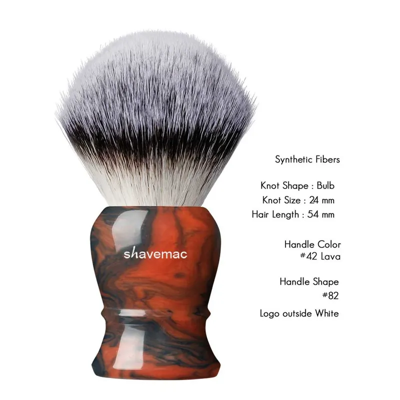 Shavemac Synthetic Shaving Brush 24mm/54mm Handle 4071 Lava
