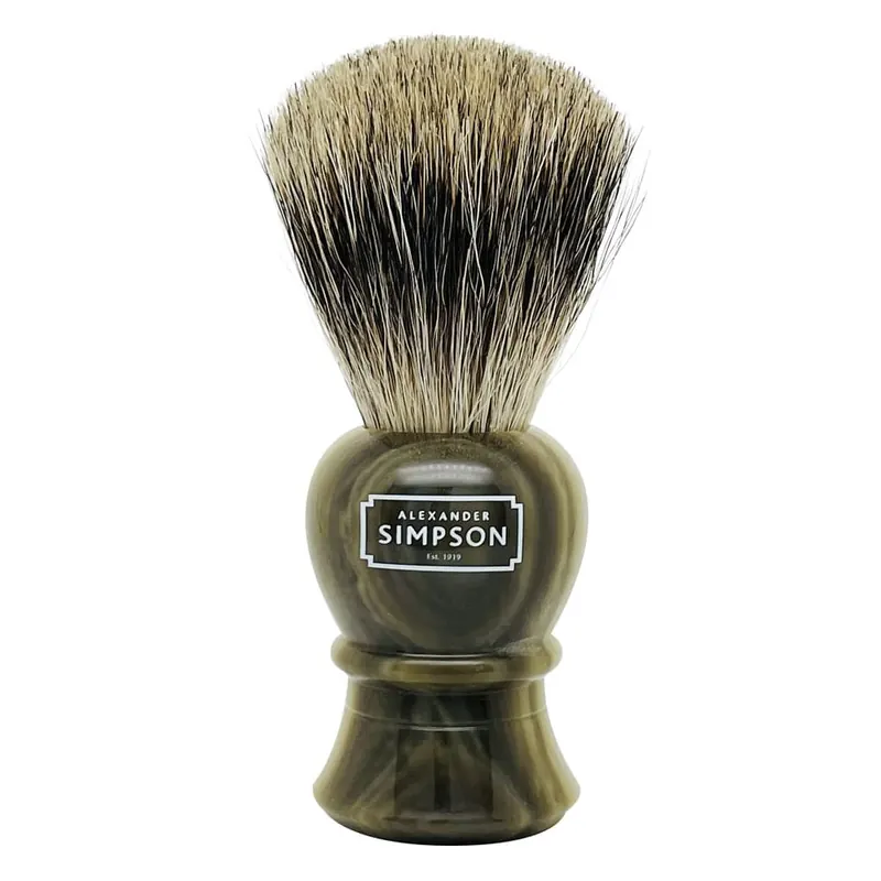 Simpson pennello da barba pure badger da viaggio Islington Faux Horn L