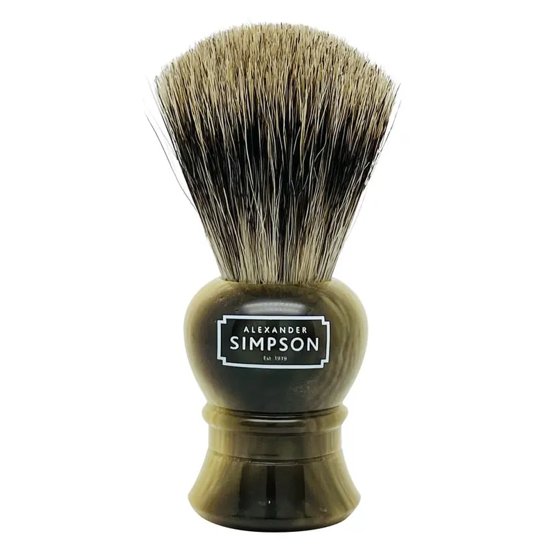 Simpson pennello da barba pure badger da viaggio Islington Faux Horn S