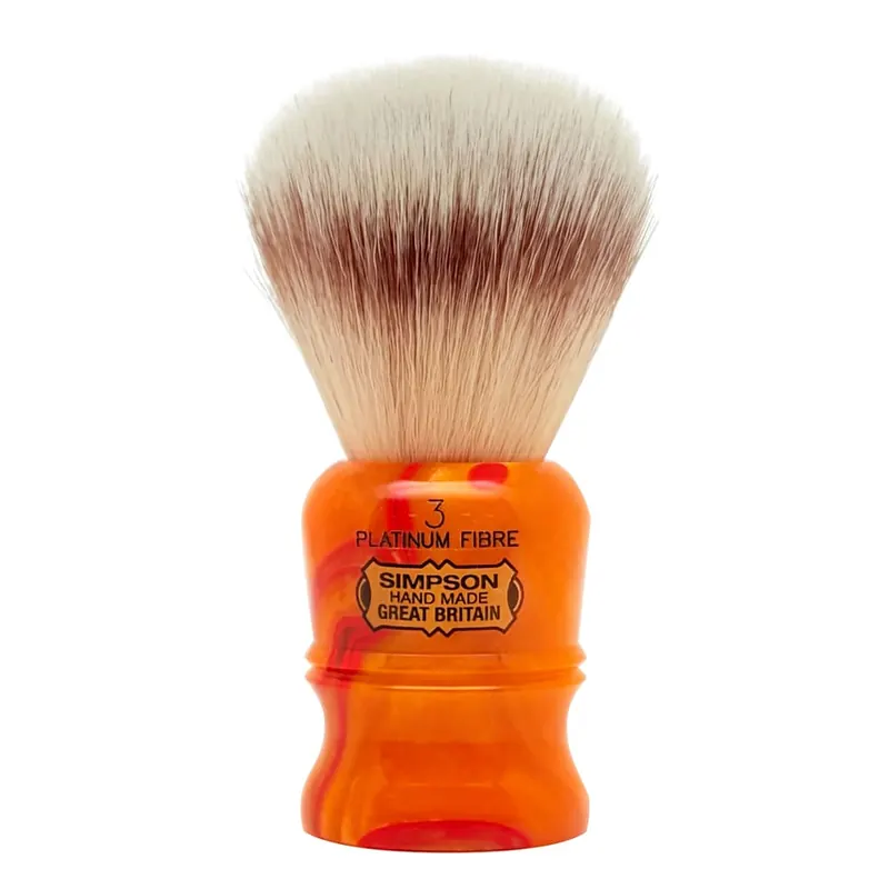 Simpsons pennello da barba sintetico Platinum Duke 3 Sunspot Orange