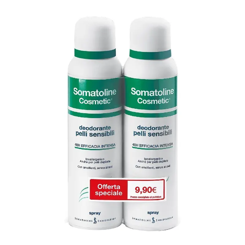 Somatoline Cosmetic® Deodorante Pelli Sensibili Spray, Duo Pack