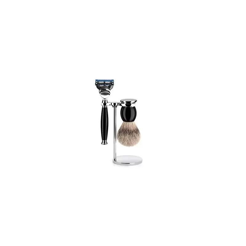 SOPHIST - High-Grade Black Resin, Gillette Fusion Razor, Silvertip Badger Shavin
