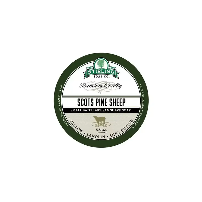 Stirling Soap Co Scots Pine Sheep Shaving Soap 170ml